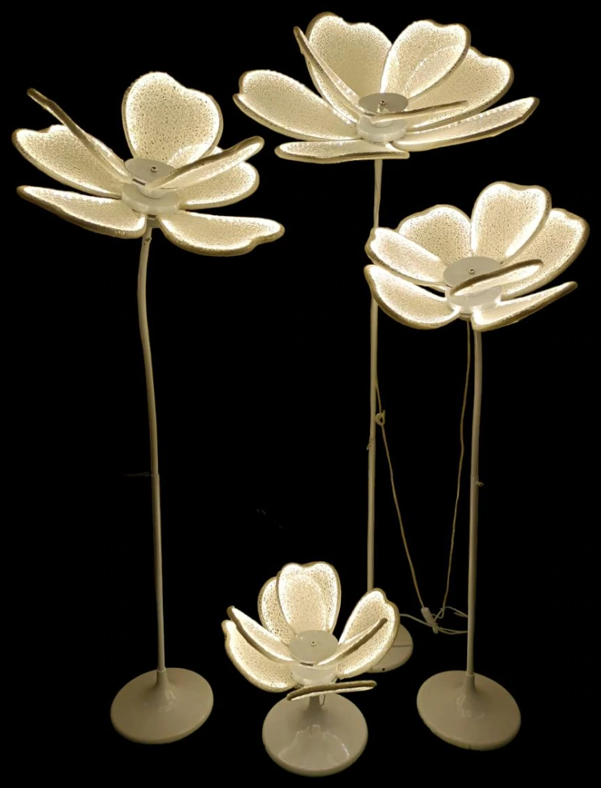 LED Flower with Stand set of 4